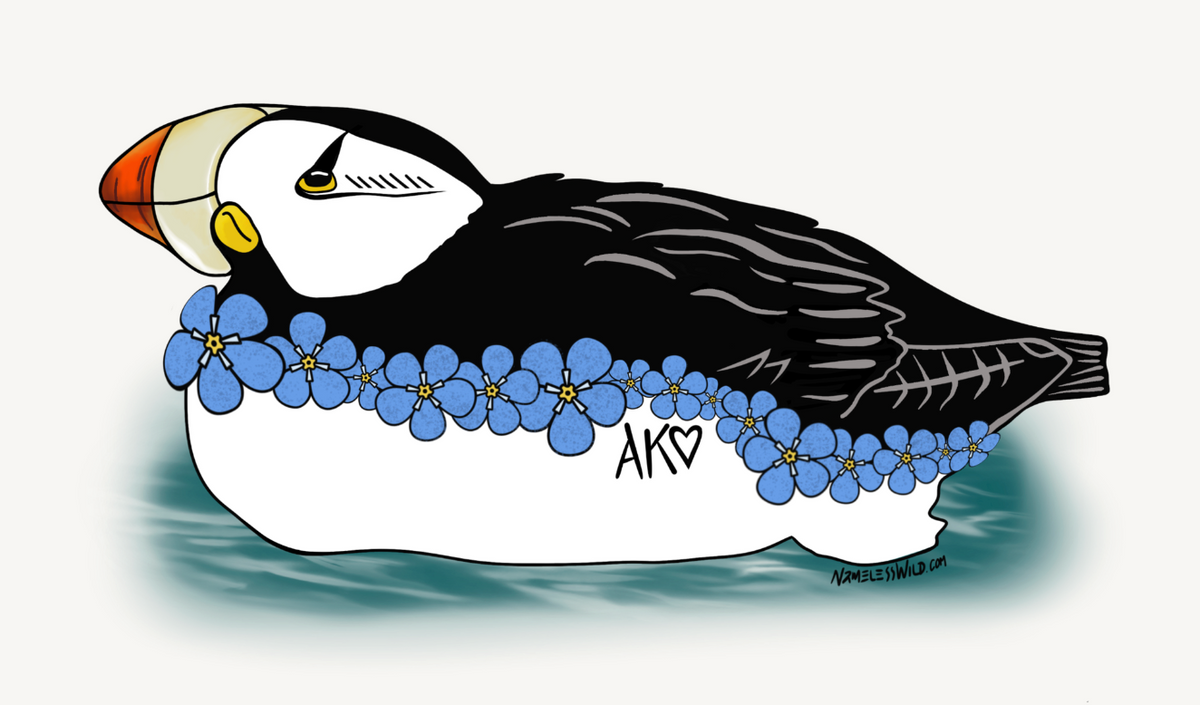 Peaceful Puffin Sticker 4"