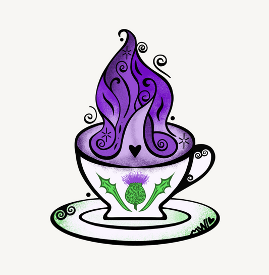 Scottish Teacup Sticker 3"