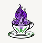 Scottish Teacup Sticker 3"